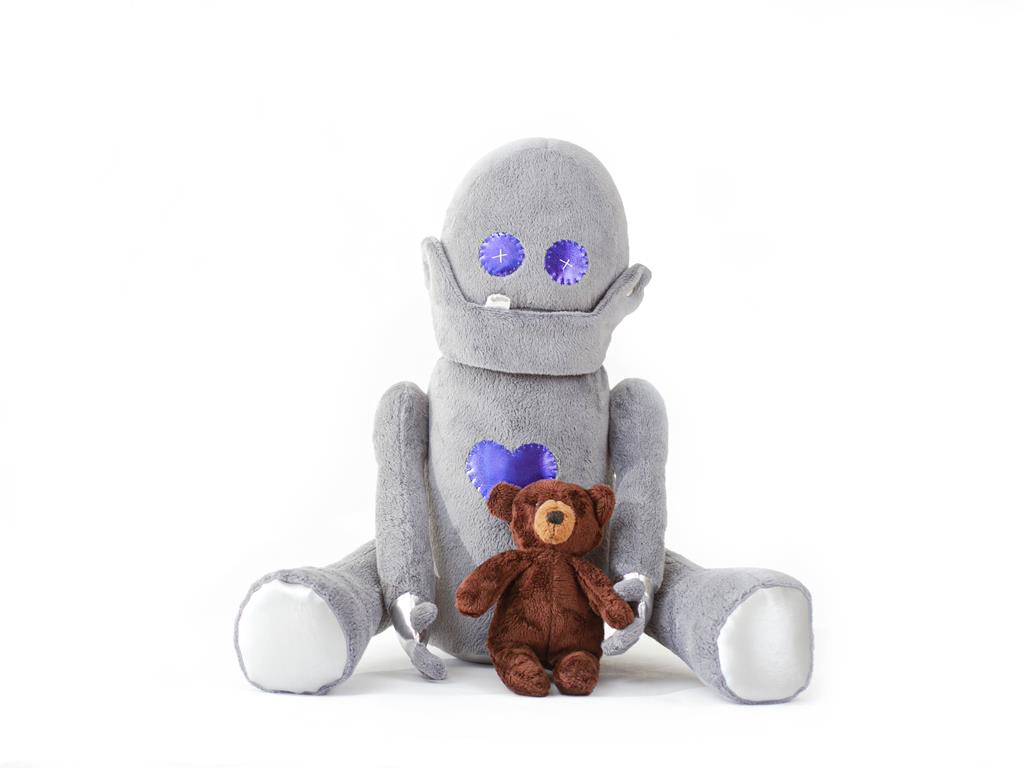 Robot with teddy bear